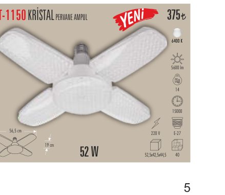 CATA CT-1150 · i N KRİSTAL E Y PERVANE AMPUL