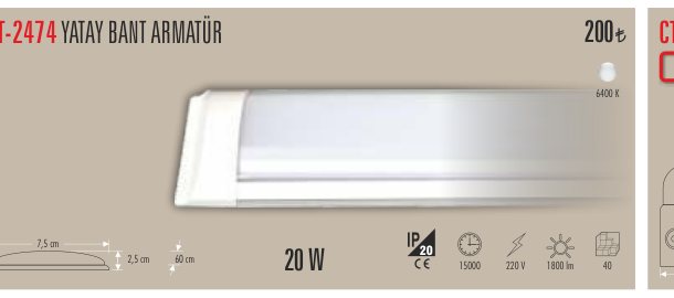 CATA CT-2474 · YATAY BANT ARMATÜR