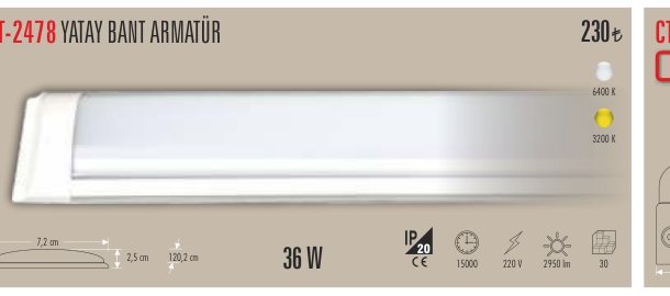 CATA CT-2478 · YATAY BANT ARMATÜR