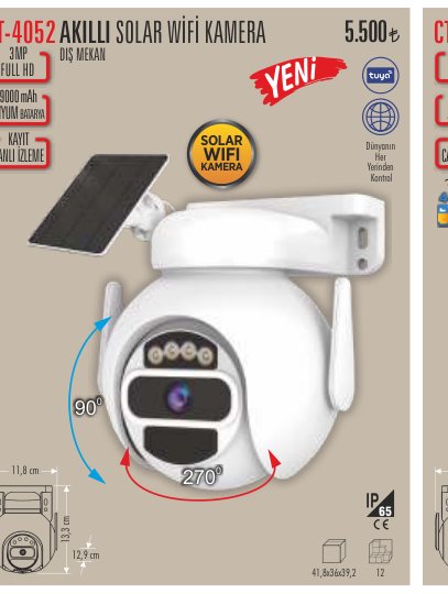 CATA CT-4052 · AKILLI SOLAR WİFİ KAMERA MP DIŞ MEKAN i N E FULL HD Y