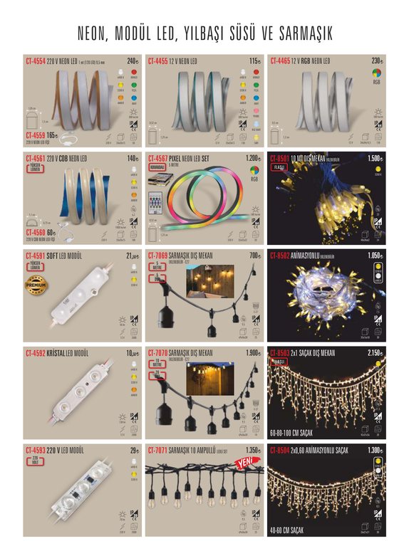 CATA CT-4591 · lm/mt V COB NEON LED FİŞİ
