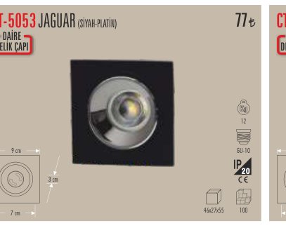 CATA CT-5053 · JAGUAR (SİYAH-PLATİN) DAİRE ÇAPI DELİK