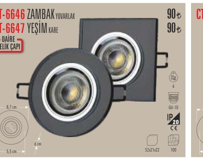 CATA CT-6646 · ZAMBAK YUVARLAK YEŞİM KARE