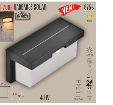 CATA CT-7083 · i BARBAROS SOLAR N E Y KADEME IŞIK SENSÖR