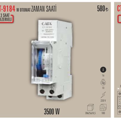 CATA CT-9184 · ZAMAN SAATİ W OTOMAT SAAT AMPER