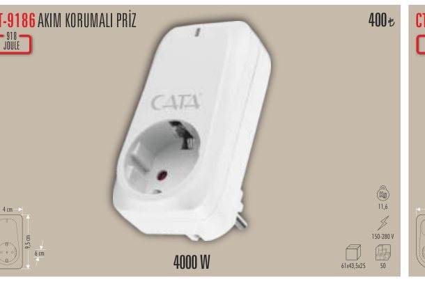 CATA CT-9186 · AKIM KORUMALI PRİZ JOULE