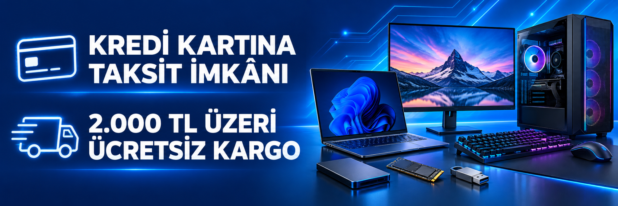 Kredi kartına taksit ve ücretsiz kargo